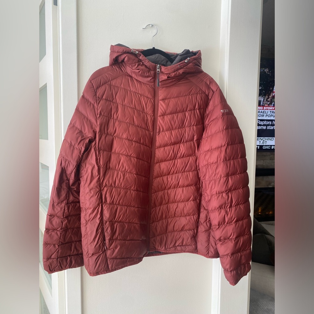 TUMI Red Puffer Jacket